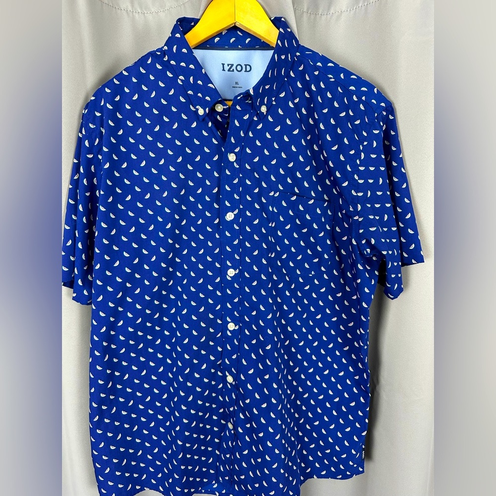 Izod watermelon print button down shirt men XL